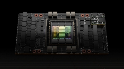 NVIDIA H100 GPU — official product image