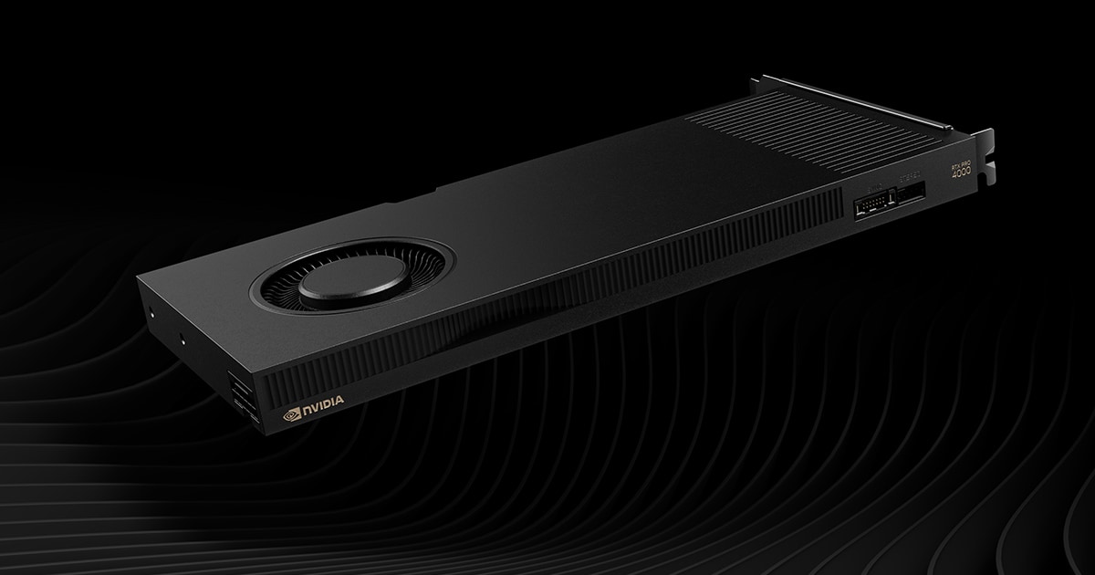 NVIDIA RTX PRO 4000 Blackwell GPU — official product image