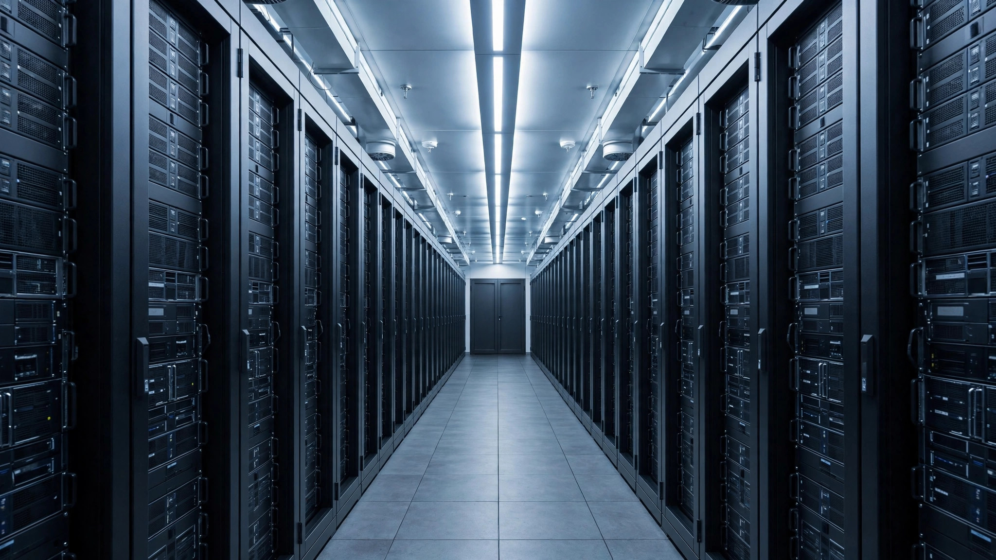 Data center corridor housing cloud server infrastructure